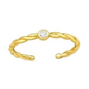 14K Gold Vermeil Twisted Adjustable Toe Ring